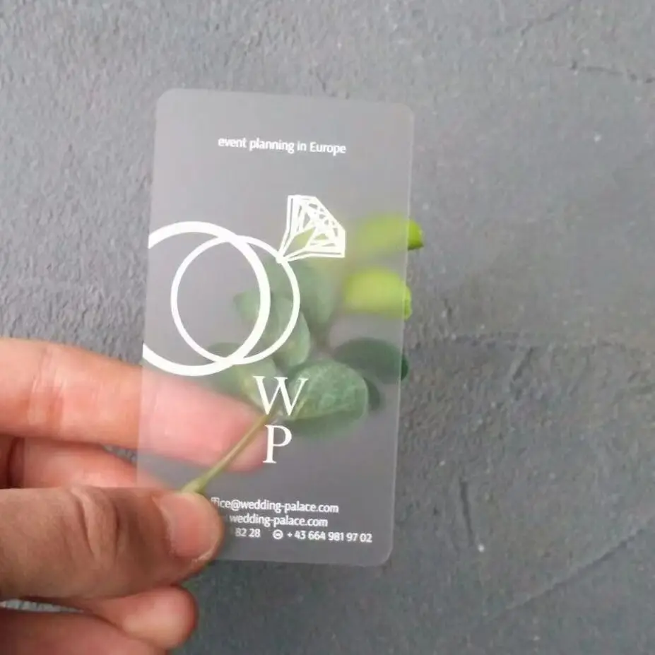Custom PVC Frosted Translucent Business Cards, Semi-Clear Plastic Business Visit Cards, High-Definition Printed Business Cards
