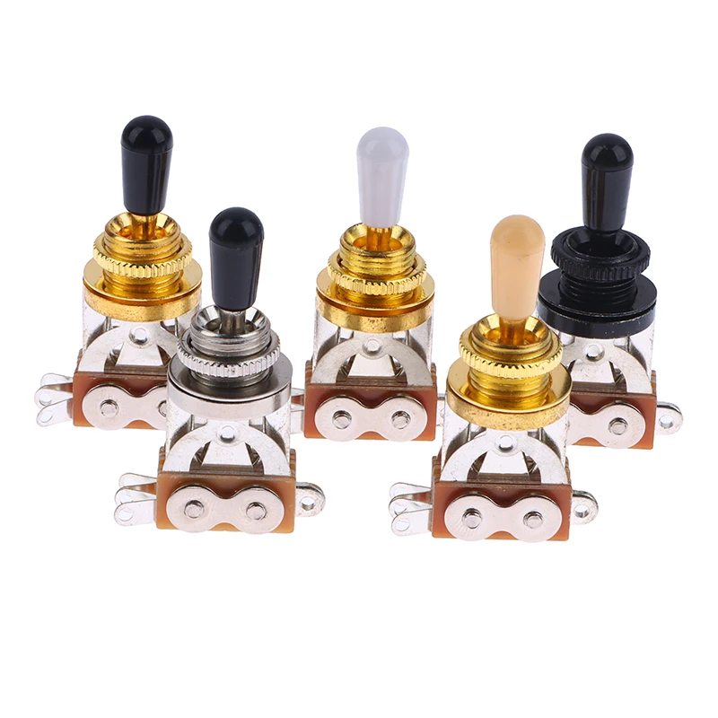 1Pc 3 Way Short Straight Guitar Toggle Switch Pickup Selector With Brass Hat For Electric Guitars Pickups Switch Control Parts