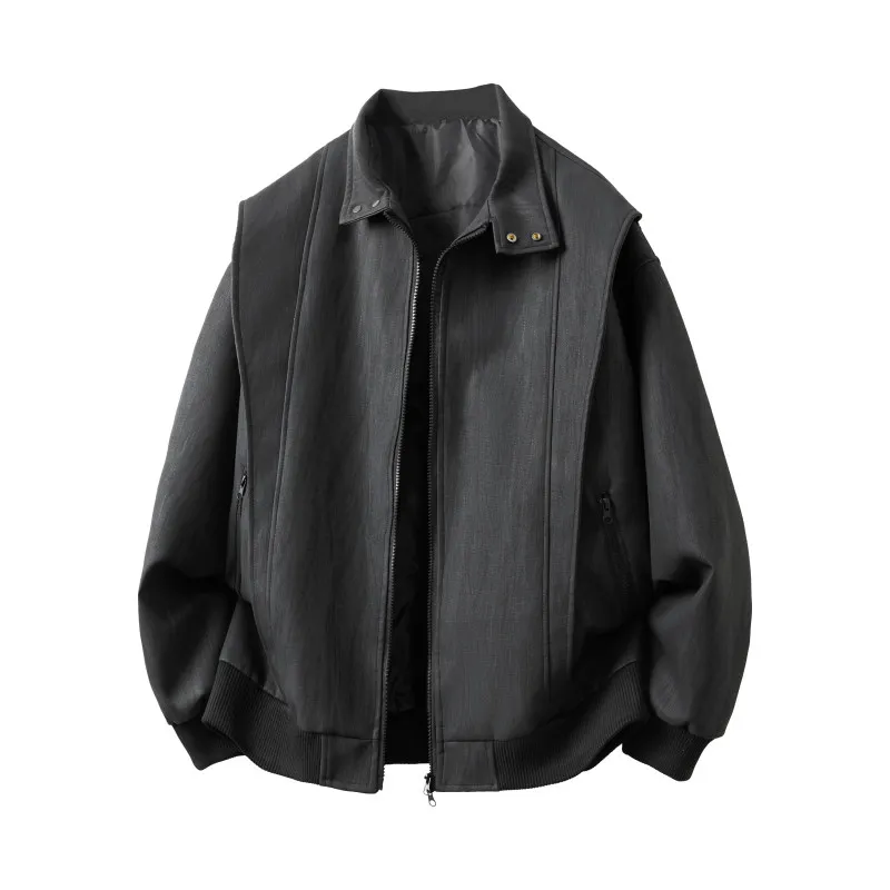 

Мужская кожаная куртка Neecay, повседневная Sli, осенне-зимняя модная верхняя одежда, длинное пальто с воротником-стойкой на молнии све