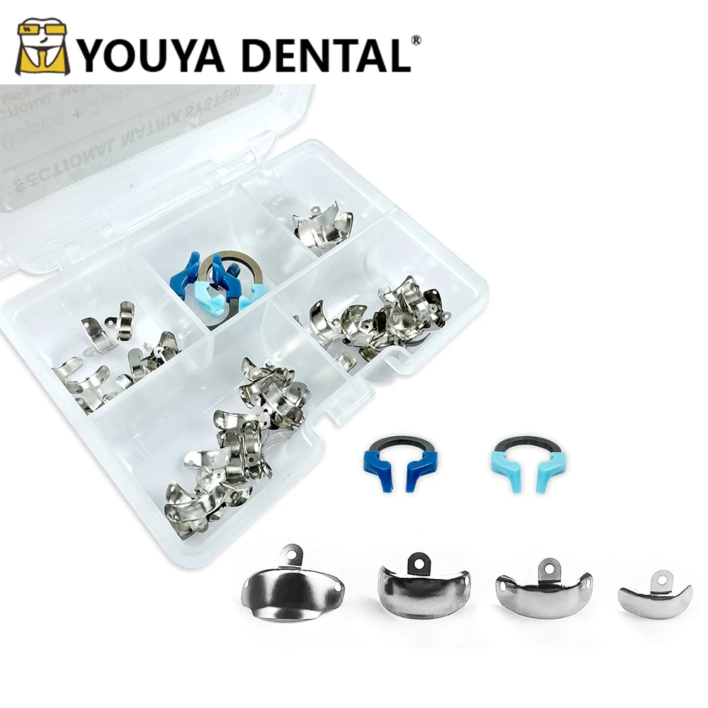 1set Dental Matrix Bands NITI Metal Matrices Clamp Ring Sectional Contoured Matrix Sectional Contoured System Autoclavable