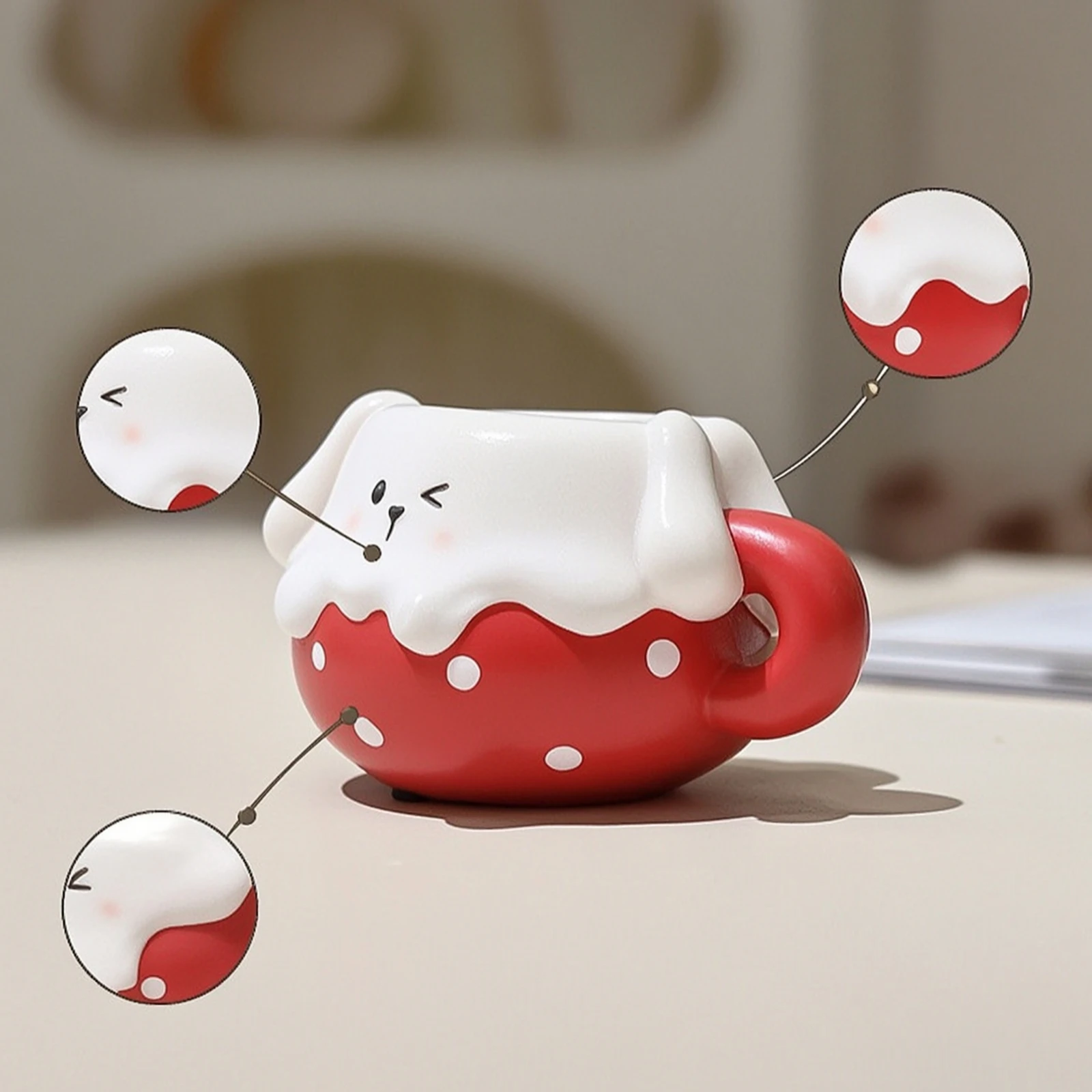 Animal Planter Cute Planter with Handle Succulent Pot Cartoon Flowerpot Whimsical for Plant Lovers, Desk, Windowsill view 3