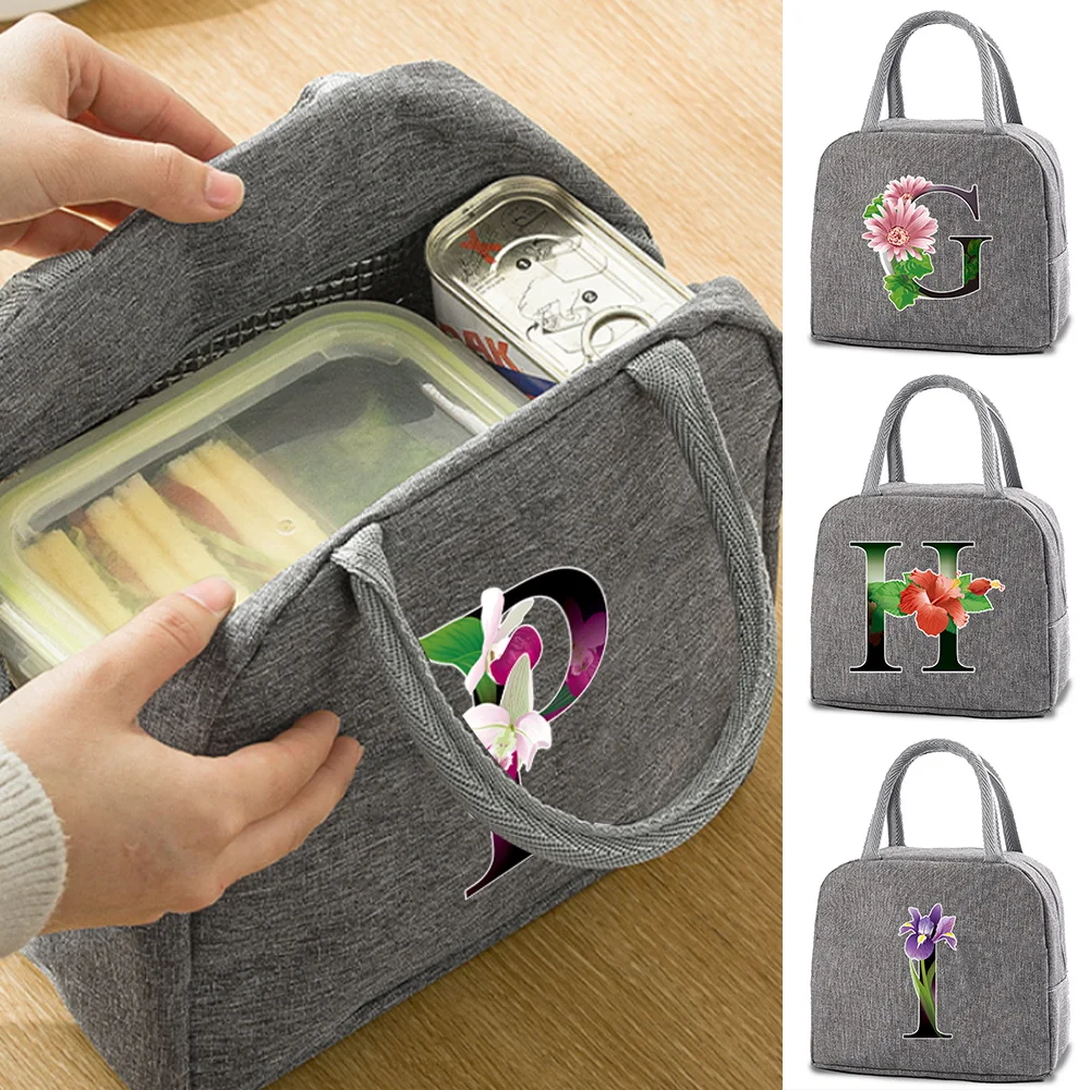 

Food Fresh Keep Insulated Lunch Bags Flower Handbags Women Kids Picnic Travel Storage Icepack Thermal Commute Cooler Lunch Bags