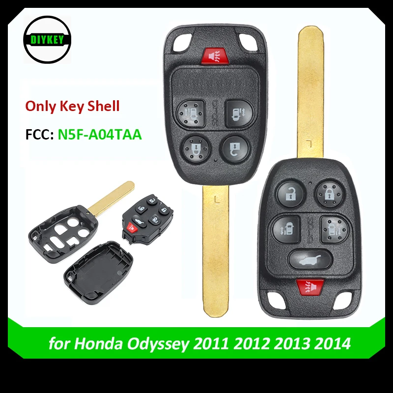 

DIYKEY Replacement for Honda Odyssey 2011-2014 FCC: N5F-A04TAA Remote Car Key Shell Case Fob 5 / 6 Button 35118-TK8-A10