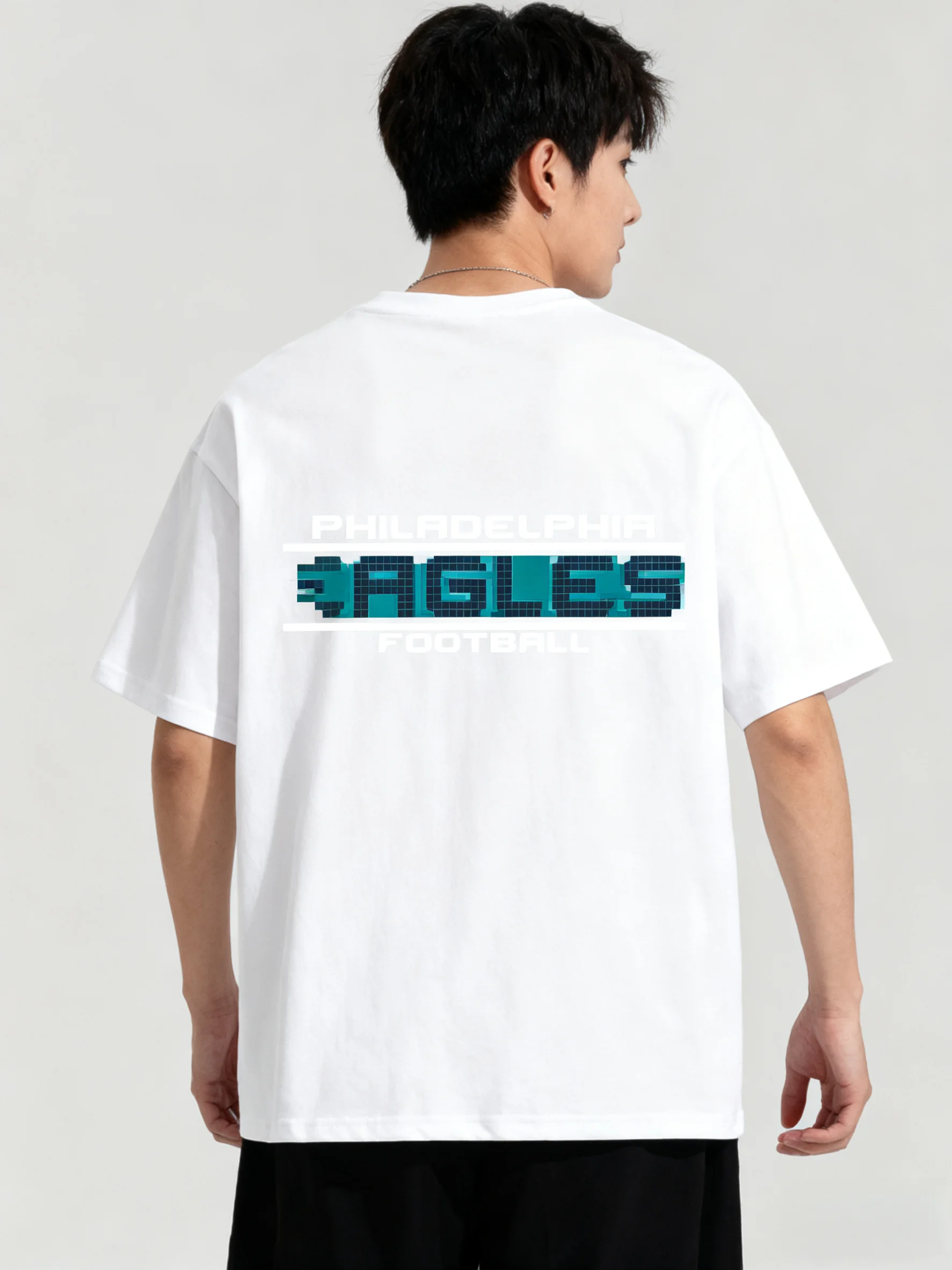Recién llegado, Camiseta de algodón con estampado de Eagles de Philadelphia para hombre, se puede lavar a máquina como regalo para amigos, Top holgado transpirable