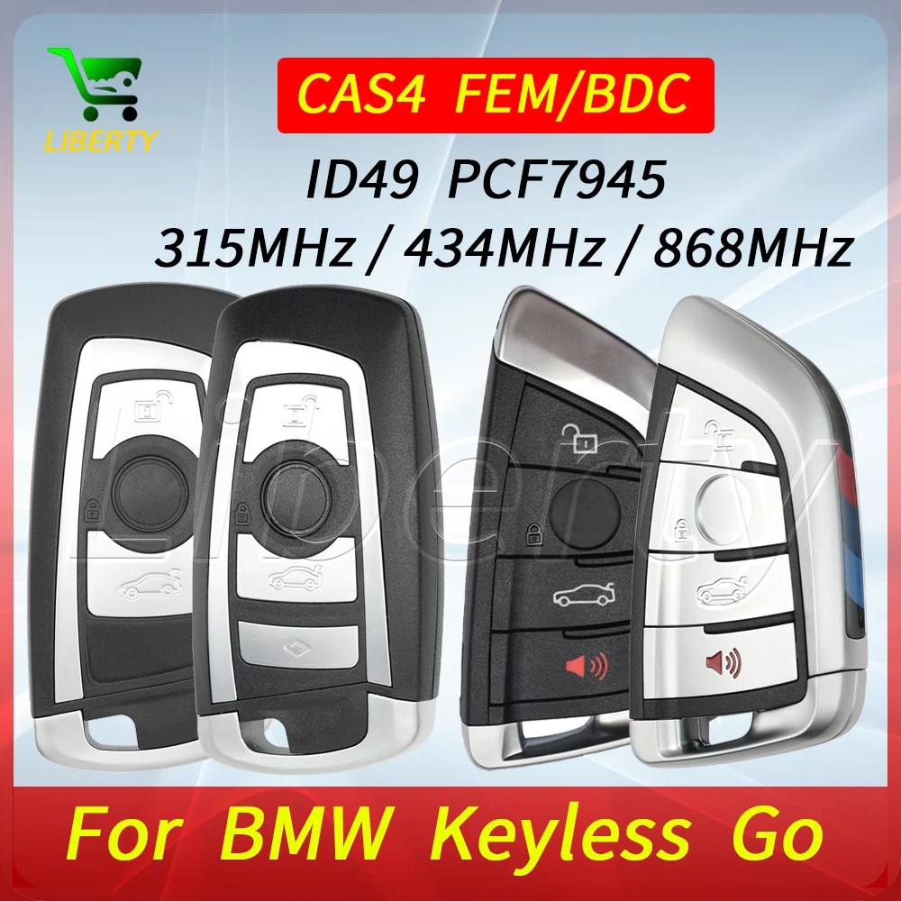 

Liberty Smart Remote Key 315/434/868MHz for BMW 1 3 5 7 F Series X1 X3 X5 X6 X7 CAS4 FEM/BDC 2011-2017 PCF7945 Proximity Card