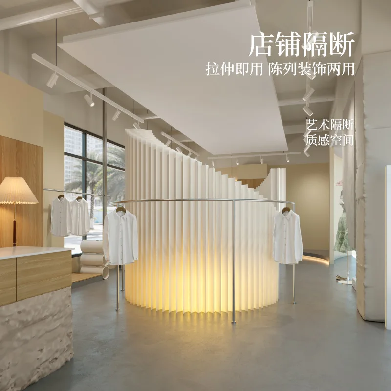 Luminous partition screen office commercial clothing store baffle restaurant folding mobile paper screen