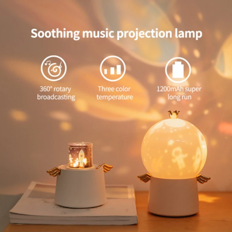 Rotation Universe Starry Music Projector LED Night Light Lamp Cosmic Projection LED Lamp Green