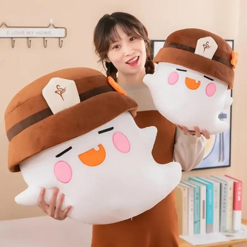 Anime Genshin Impact Hu Tao Cosplay Ghost Throw Pillow Cartoon Back Cushion Puppet Fluffy Maumet Bauble ornament Xmas Gift