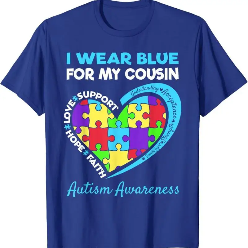 Ich trage Blau für mein Cousin-T-Shirt zum Autismus-Bewusstseinstag