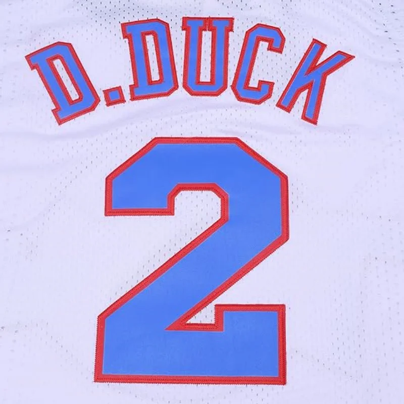 เสื้อฮาโลวีน JERSEY Basket กระต่ายทีมคอสเพลย์ Jam #2 D Duck สำหรับงานปาร์ตี้ S-3XL สีขาว/ดำ