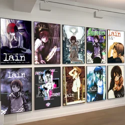 Serial Experiments Lain Anime Movie Sticky Posters Vintage Room Home Bar Cafe Decor Vintage Decorative Painting