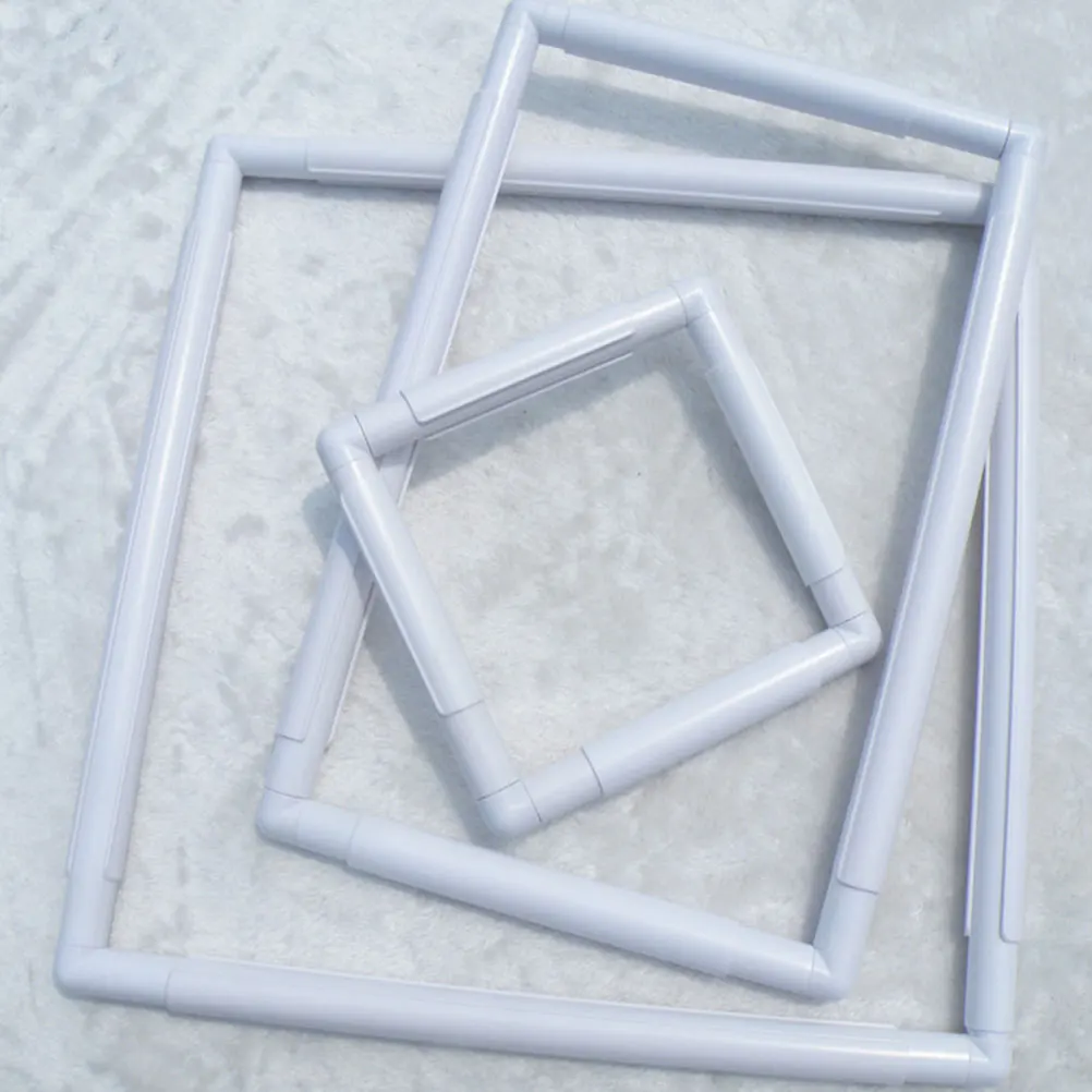 

Square Cross Stitch Hoop White Durable Embroidery Frame Perfect for Cross Stitch Kit DIY Accessories Hand Sewing Tools