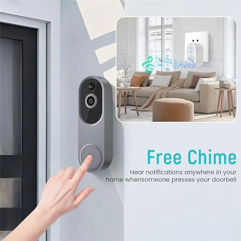 

B03C-1080P Smart Wireless Video Doorbell Camera, Home Security With Intelligent Human Detection,Real-Time Alert, 2.4Ghz Wi-Fi