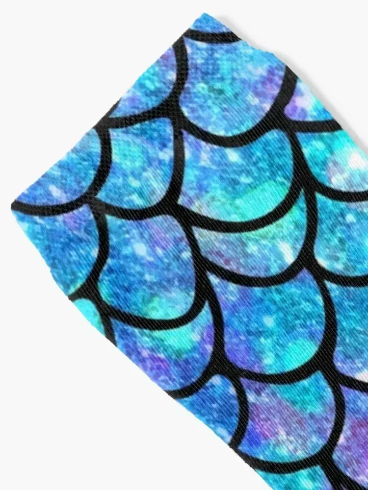 Purples & Blues Mermaid scales Socks kawaii christmas gifts new in's designer brand Men Socks Luxury Brand Women's