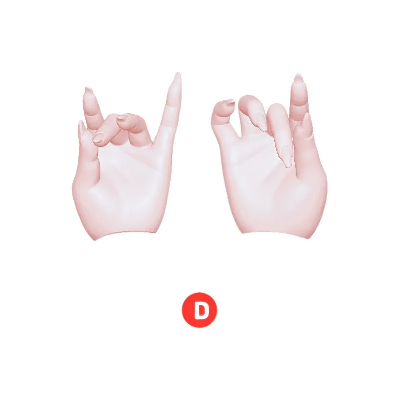 BJD Doll 1/4 Long Nail Hand Magnet Connected Applies To The Minifee Doll Body Resin Doll Figures Hand Only