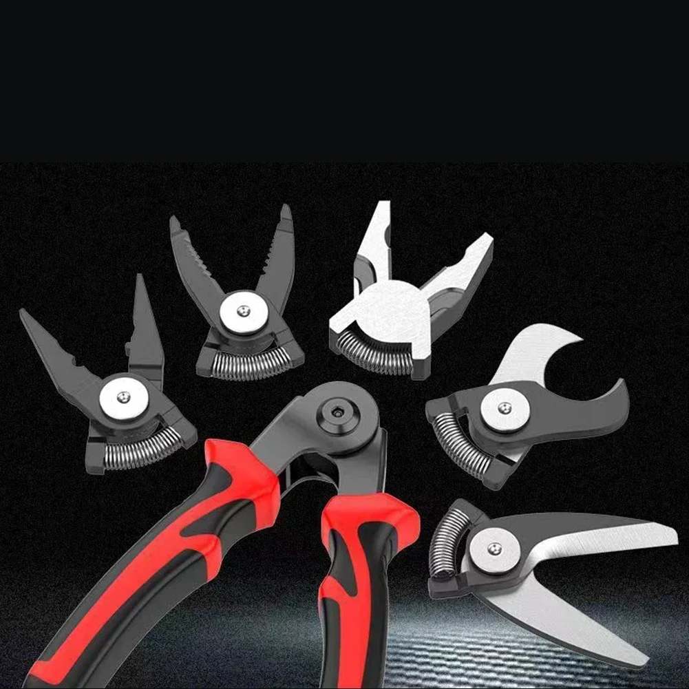 5 In 1 Multifunctional Replaceable Electrician Pliers Wire Stripping Pliers Wire Cutting Needle-nosed Pliers Special Tool