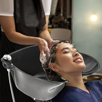 Portable Shampoo Basin with 2 Water Buckets Free Standing Shampoo Basin for Beauty Salons Spas
