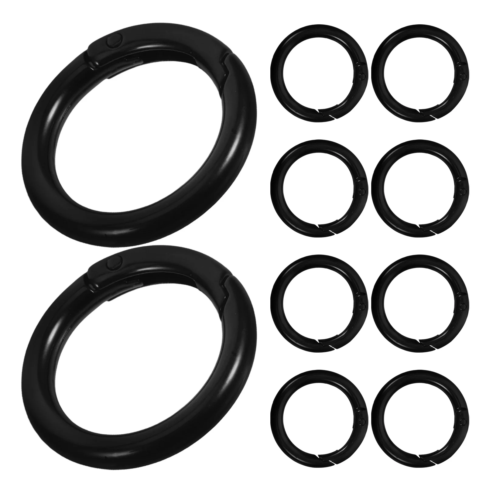 

10pcs Spring Buckle Key Clasp Clip Chain Circle Round Carabiner Keychain Connector Alloy Keyring Loop Durable Small Hook Bag