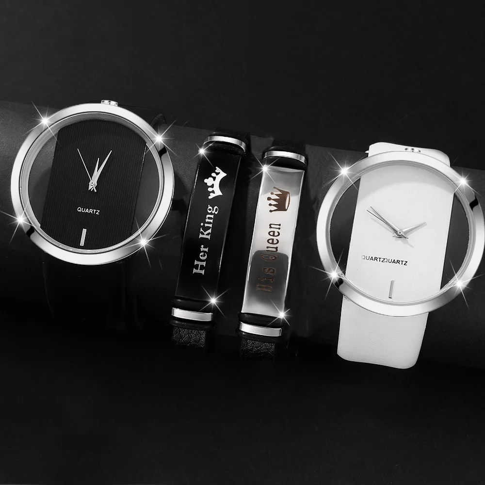 Fashionable 4Pcs Quartz Watch Jewelry Set, Versatile Everyday Accessory Gift for Her