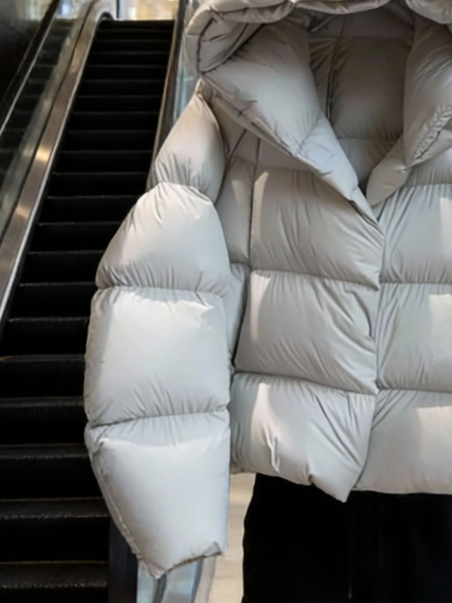 Sli ort Puffer Jaet Women's Faion Korean Version Polyester Fiber White Du down Filling Warmth High Waist Design