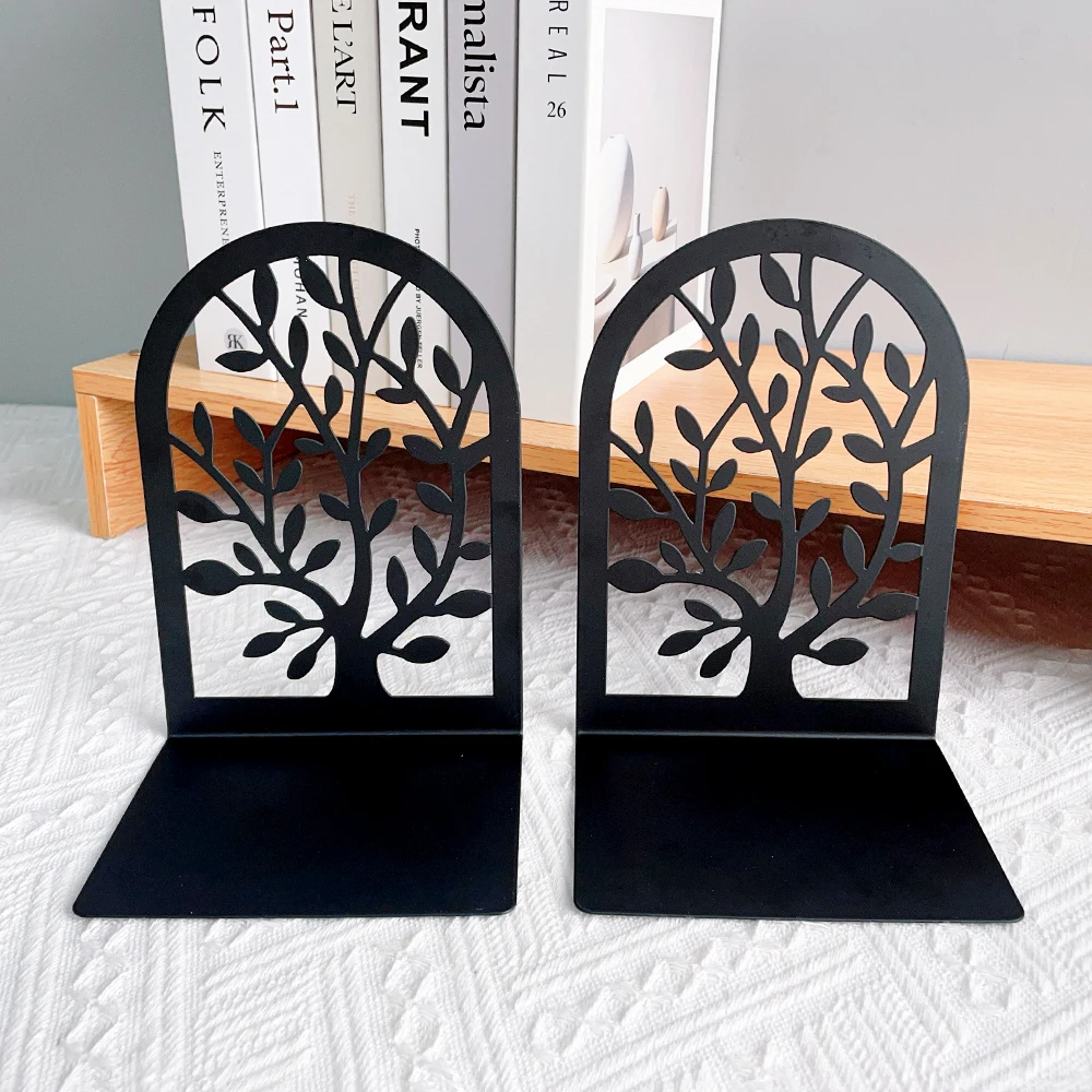 Classic Heavy Duty Metal Tree of Life Decorative Bookends for Bookshelf Kitchen Modren Tree Books End Stand Gifts for Friends