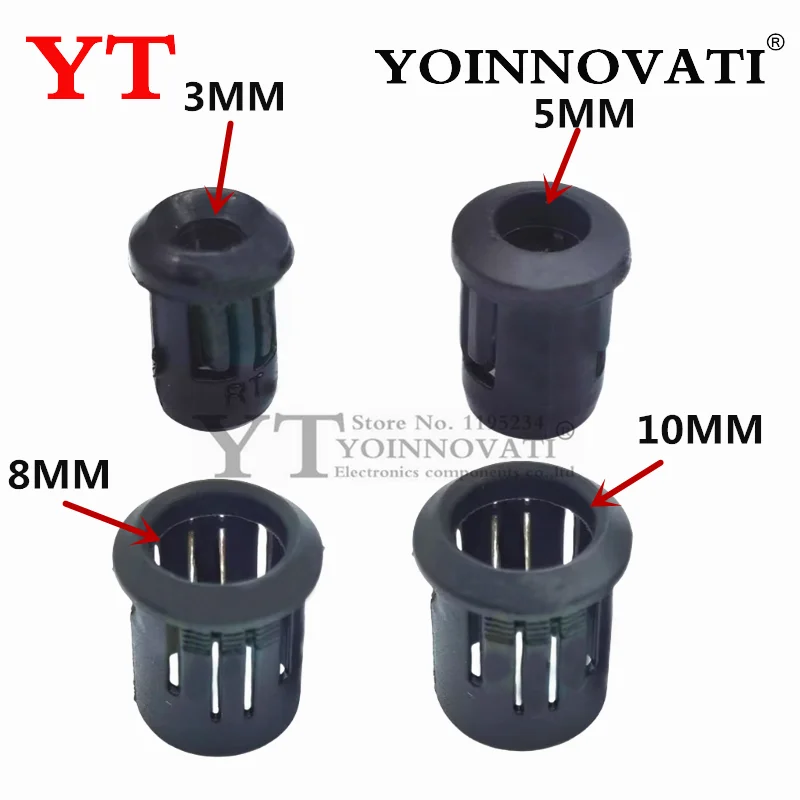 

10PCS Black Plastic Lamp Bases 3mm 5mm 8mm 10mm LED Diodes Holder Black Clip Bezel Socket Mount DIY Light Emitting Diode