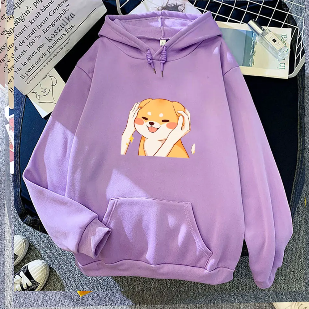 

Couple Kawaii Shiba Inu Hoody Woman Cute Anime Dog Sweatshirt Japanese Harajuku Otaku Man Autumn and Winter Keep Warm Hoody