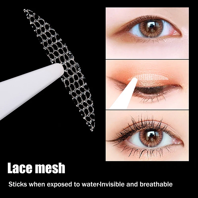 10 folhas invisível olho-lifting pegajado dupla pálpebra elevador fita adesivo remendos de pálpebra ferramenta de beleza spray água adesivo instantâneo