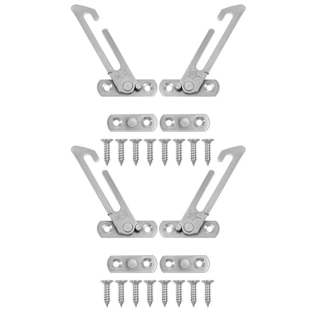 4Pcs Window Lock Safety Buckle Concealed Restrictor Child Protection Stopper Easy Install for Sliding Vertical Windows