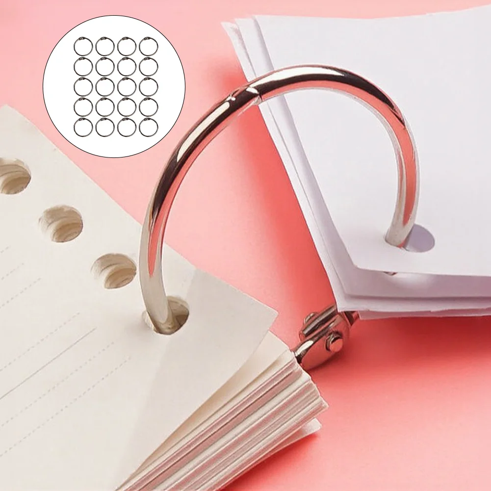 20 Pack 25MM Metal Binding Coil Rings for Organizing Papers Scrapbooking Crafting Keys with Sturdy Iron Construction Silver