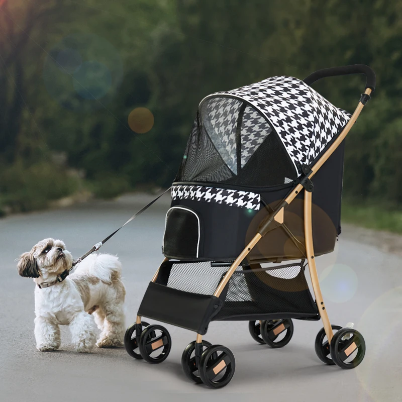 

Luxury manufacture folding pet stroller dog or cat separable pet carrier 4 Wheels Easy One-Hand Fold trolley