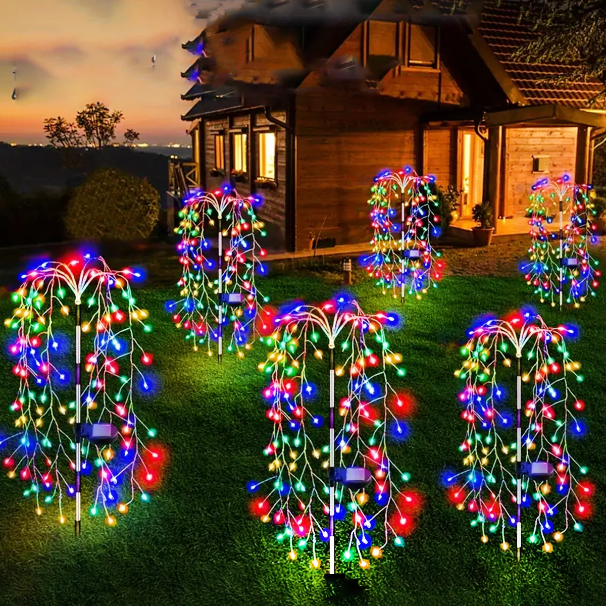 Imagem -05 - Led Willow String Lights para Jardim Luzes Solares ao ar Livre Modos de Iluminação Ip65 Decoração Impermeável 200 120