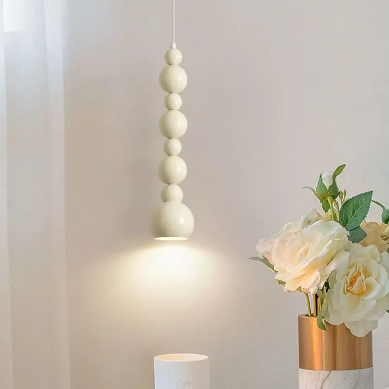 Nordic Cream Style Drop Ball Pendant Lights Bauhaus Medieval Chandeliers Bedroom Bedside Hanging Lamps Gourd Shape Light Fixture
