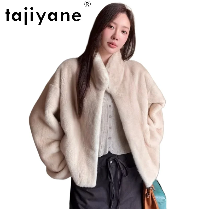 

TAJIYANE Natural Velvet Mink Fur Coats Woman Stand Collar Stylish Fur Jacket Premium Real Fur Coat 2026 Winter Clothes Women 퍼자켓