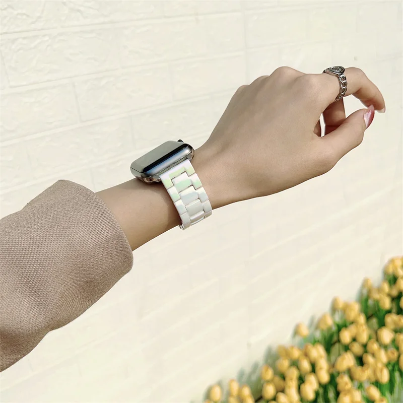 Przezroczysty pasek z żywicy do zegarka Apple Watch 49 mm 45 44 mm 42 41 mm 46 mm Bransoletka damska do zegarka IWatch Series 10 9 7 6 SE 5 4 8 Ultra2