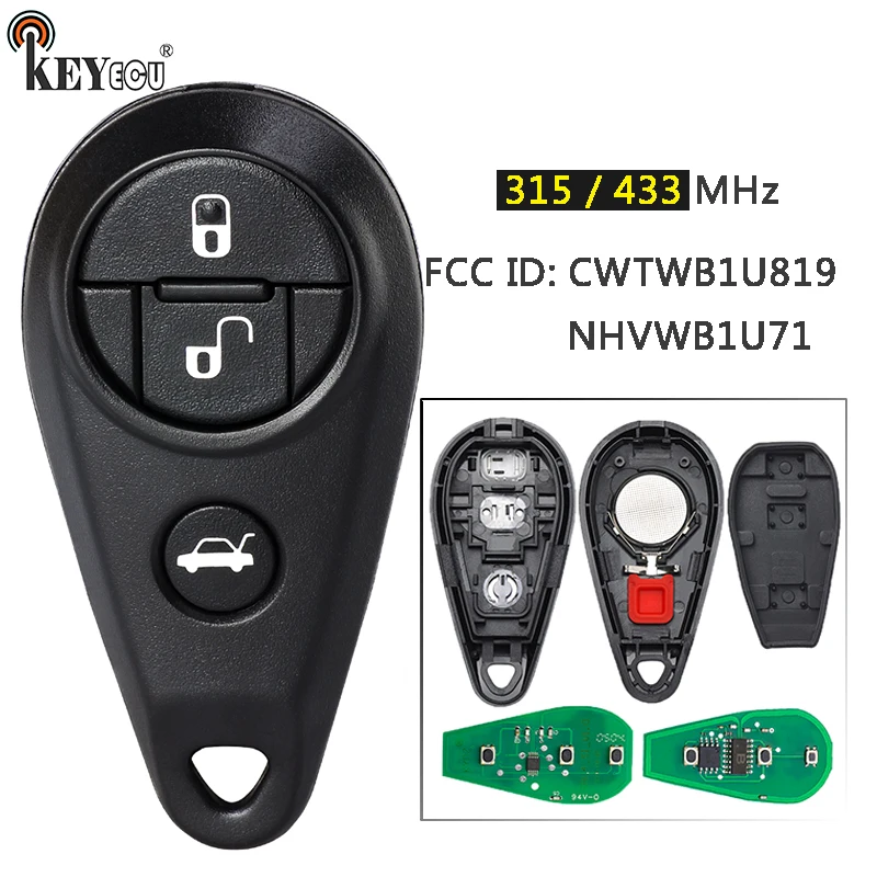 

KEYECU 315 МГц 433 МГц CWTWB1U819 NHVWB1U71 Мексиканский дистанционный брелок для Subaru Impreza Forrester Outback Legacy Tribeca B9 2009-13