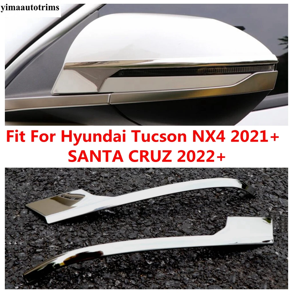 

Rearview Mirror Cap Cover Trim For Hyundai Tucson NX4 2021 - 2025 / SANTA CRUZ 2022 - 2024 Stainless Steel Accessories Exterior