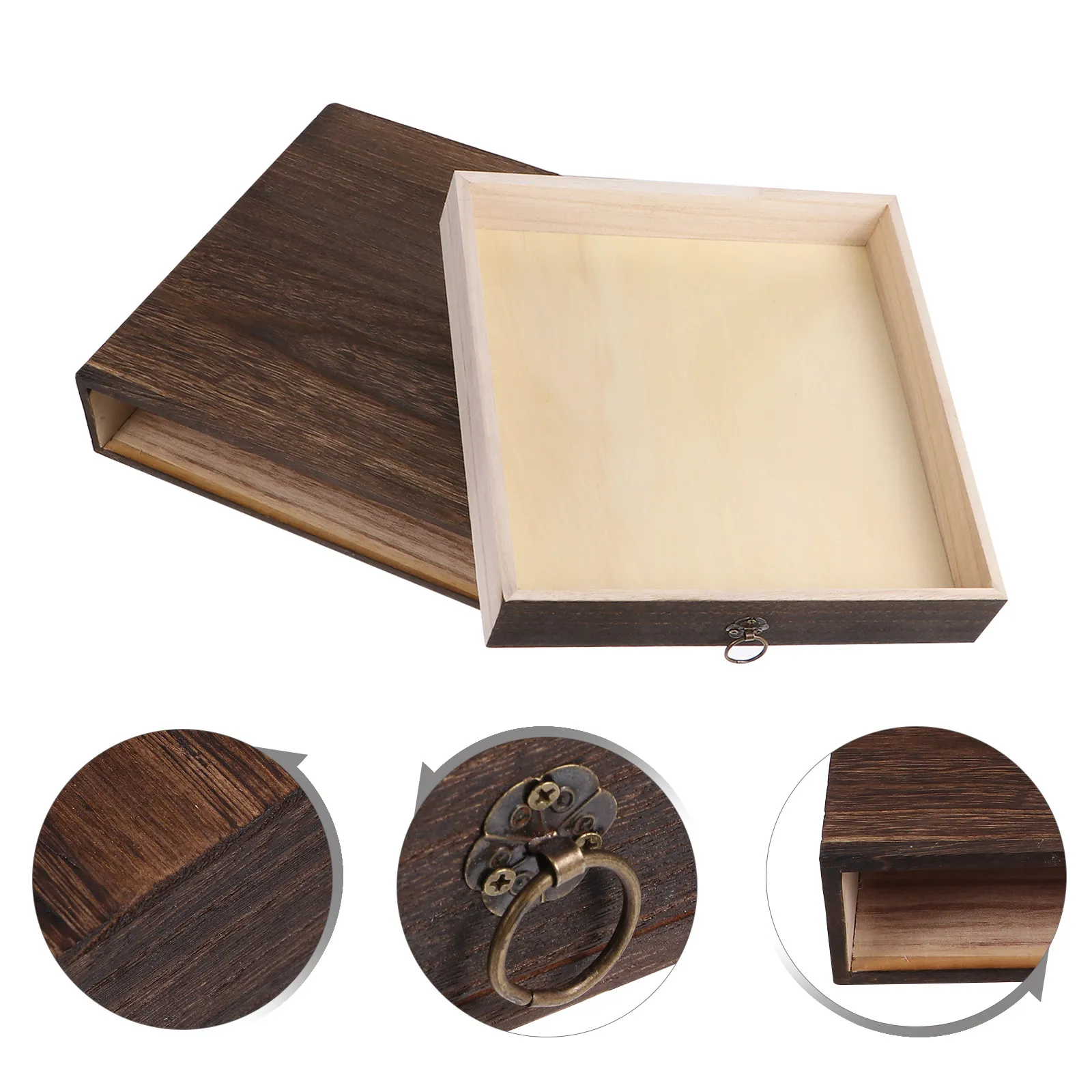 1Pcs Solid Wood Desktop Drawer Organizer Retro 3 Layer Storage Box Desk Box Wooden Desktop Storage for Home Office