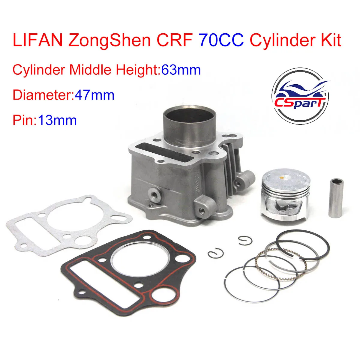 TRX 70 90 CRF C70 C90 47MM Piston Rings Kit For Honda 70CC 90cc ATV Bike Dirt Pit Bikes  SunL Taotao Lifan ZongShen Loncin Parts
