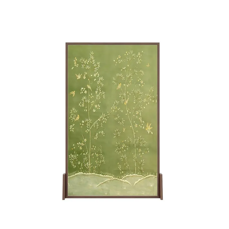 Glass screen partition living room mobile entrance porch opposite door bedroom solid wood 2 solid wood small seat screen