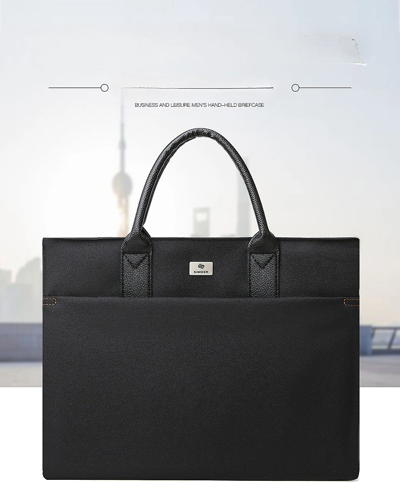 Black Business Briefcase - Office File Bag Customizable SIMOER SL-526