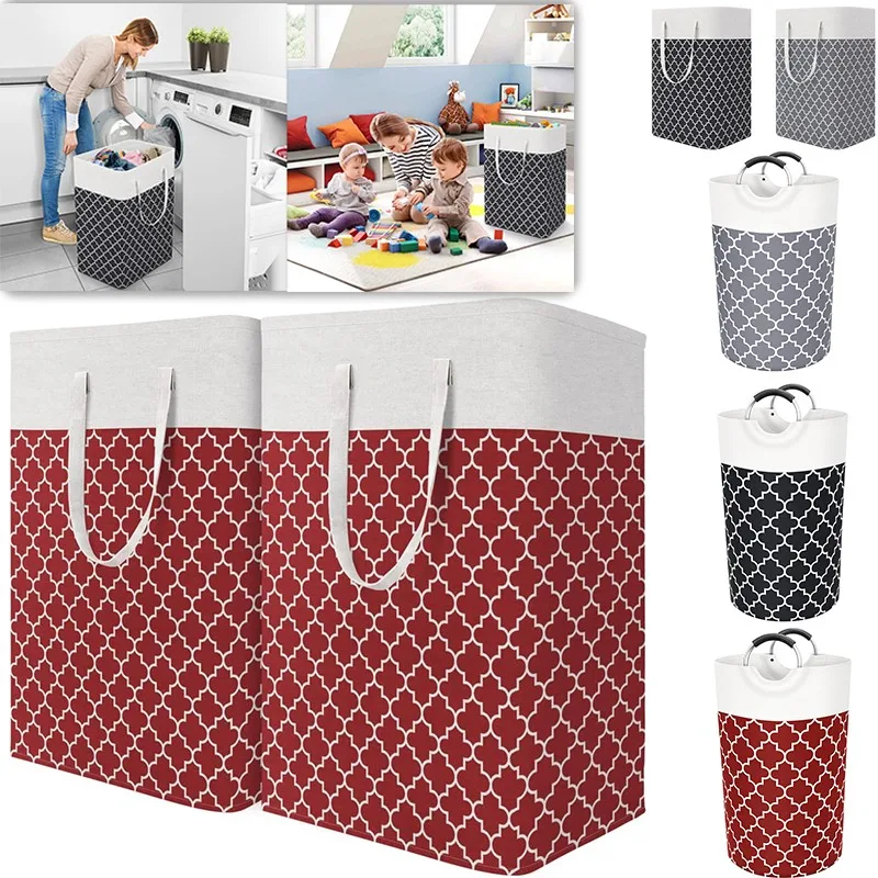 

Laundry Baskets 75/82L Large Laundry Hamper With Reinforced Long Handles Collapsible Durable Waterproof Clothes Organizer Hamper