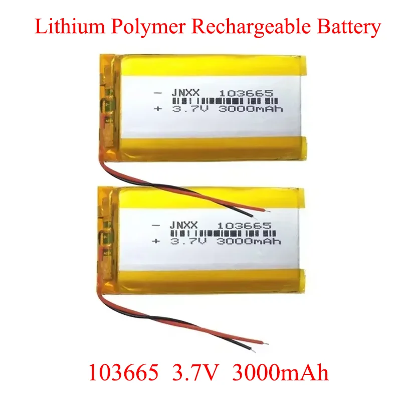 

103665 Lithium Polymer Battery 3.7V 3000mAh Suitable for Drones Smart Robots Beauty Instruments LED Lights Electric Toys