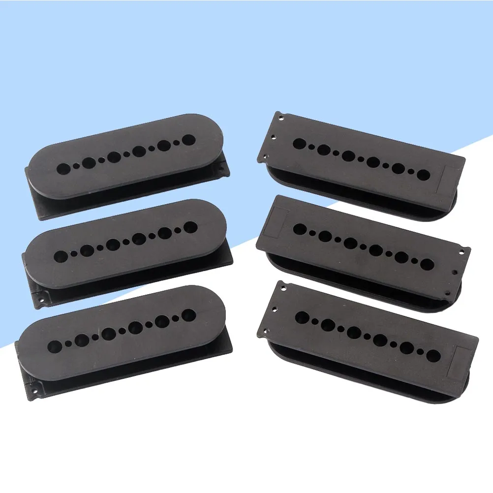 

6pcs Pickup Replacement Slug Humbucker Cover Bobbin Double Coil Black Humbucker Cover Guitar Parts Accessories