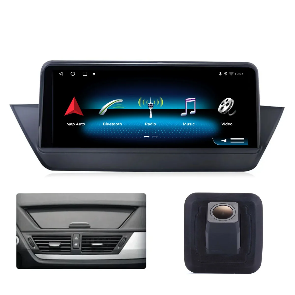 

Android Auto Car radio RDS Bluetooth Carpaly GPS Navigation+AHD reverse camera for BMW X1 E84 xDrive28i Flex xDrive25i xDrive25d