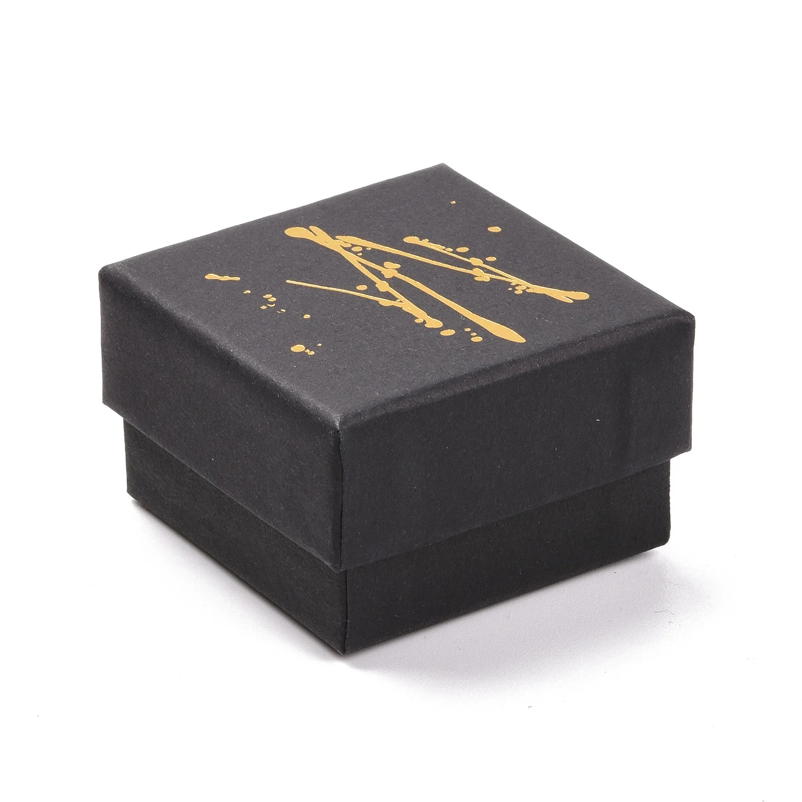 

24Pcs Black Hot Stamping Cardboard Jewelry Packaging Boxes Square Gift Box for Bracelet Rings Necklaces Small Watches Storage