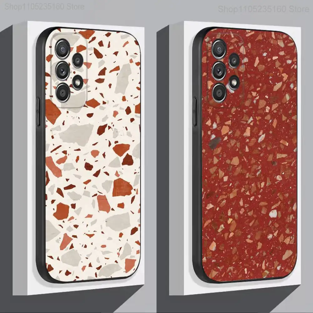 

Terrazzo AbstractS Tortoise Phone Case For Samsung S 9,10,21,30,22,23,24,25,Ultra,Plus,Lite,FE,4,5G Black Soft Precise