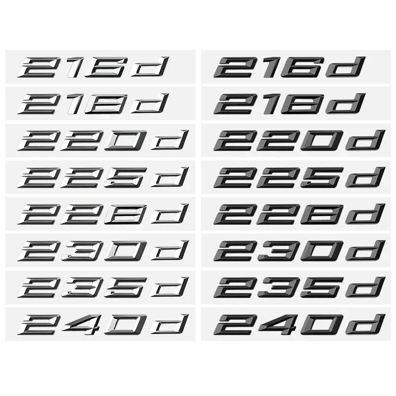 

3D Black Chrome Car Letters For BMW M 216i Series 218d 225d 235i Trunk Emblem Logo Badge Adhesive Lettering Sticker Accessories