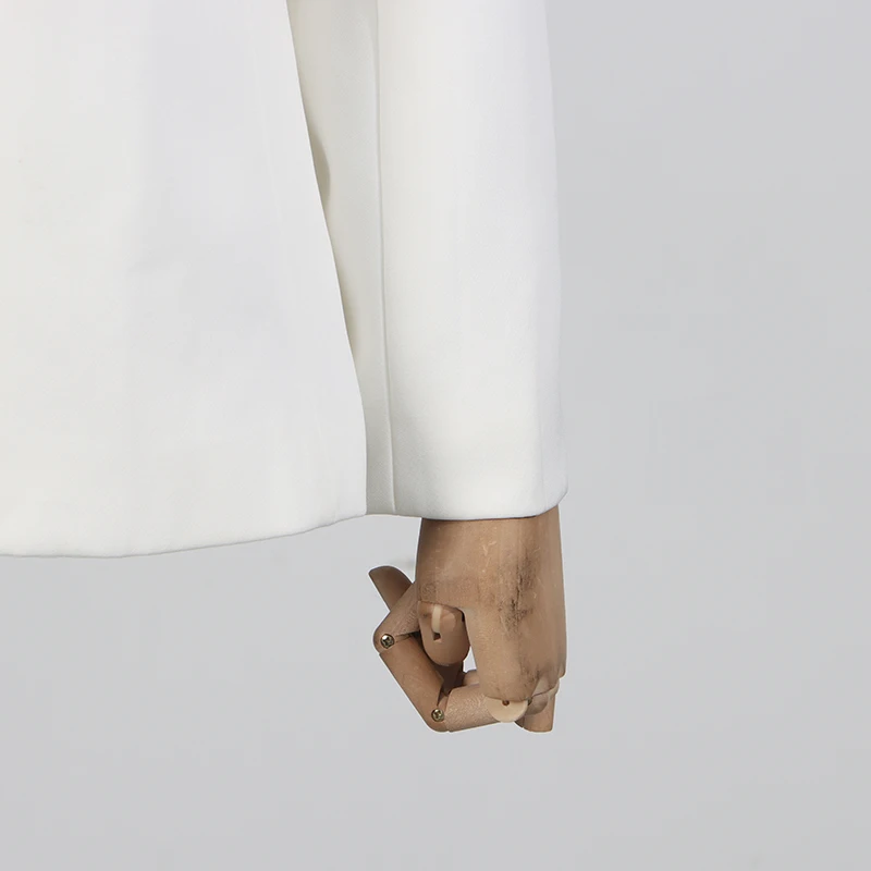 KBQ-Chaqueta adelgazante de diamantes empalmados lisos para mujer, chaqueta elegante con cuello levantado y manga larga con botones empalmados, estilo de moda femenina