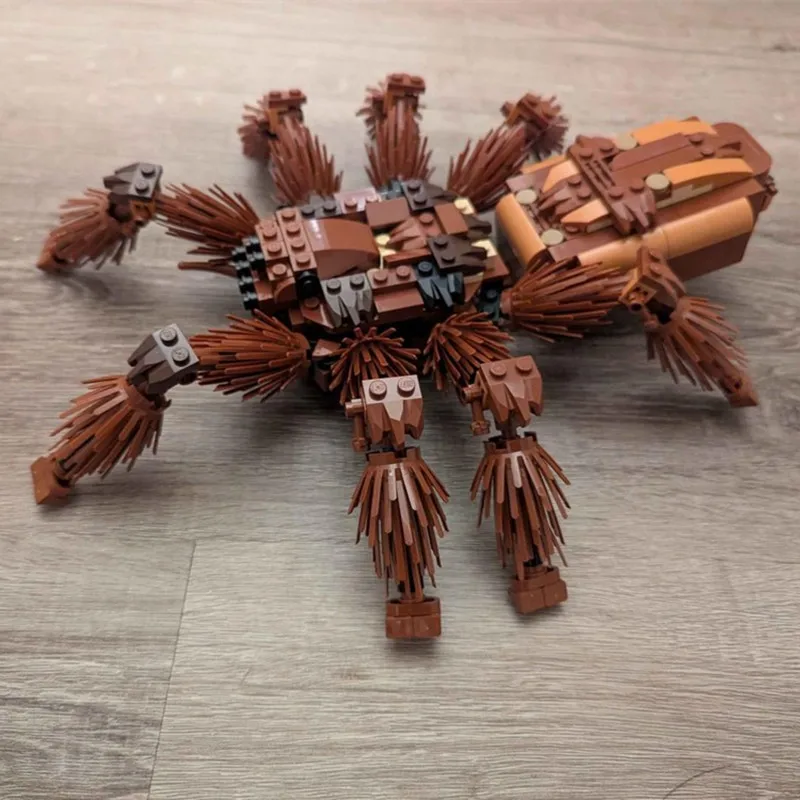 Строительные блоки MOC в форме тарантулы, маленькие кирпичи в сборе, креативное украшение для рабочего стола, украшение для мальчика, игрушка в подарок
